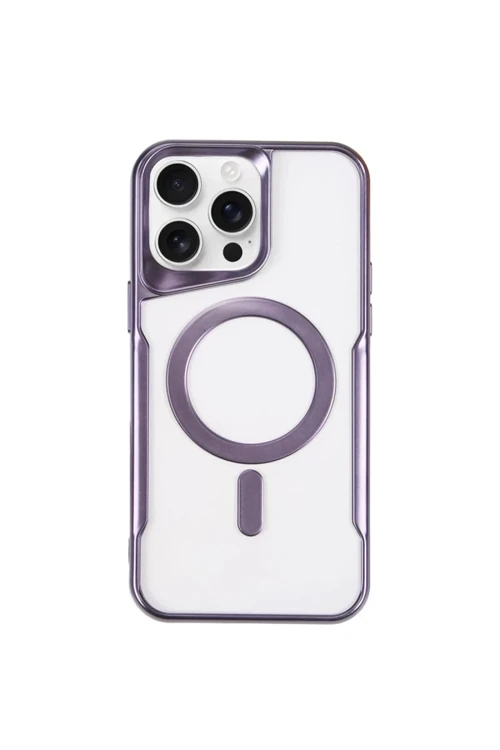 Apple iPhone 11 Pro Max Kılıf Boyi Magsafe Silikon Kapak - Derin Mor