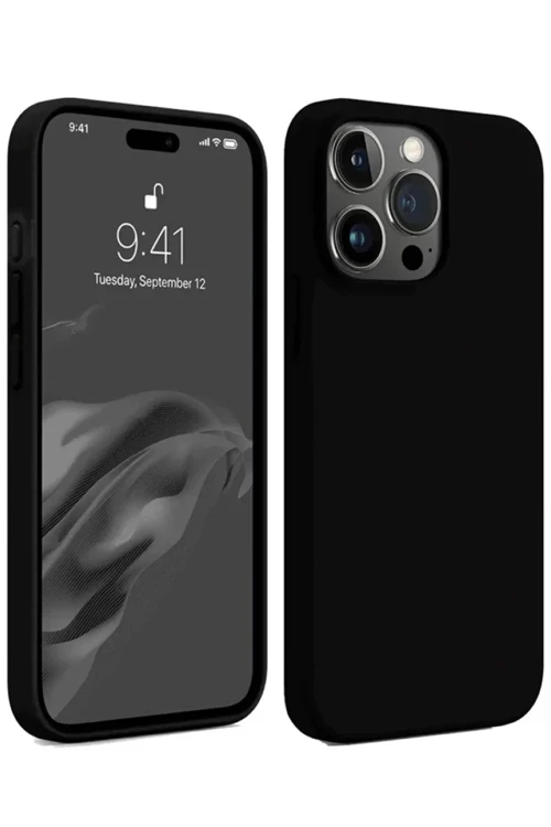 Apple iPhone 15 Pro Max Kılıf First Silikon - Siyah