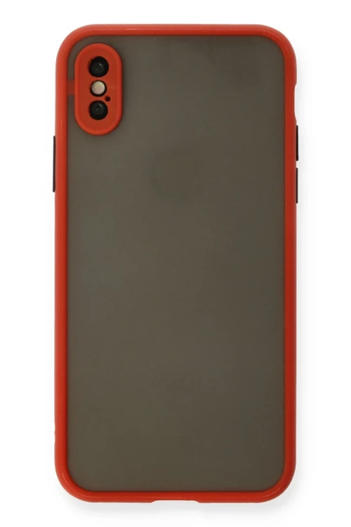 Apple iPhone X Kılıf Montreal Silikon Kapak - Kırmızı