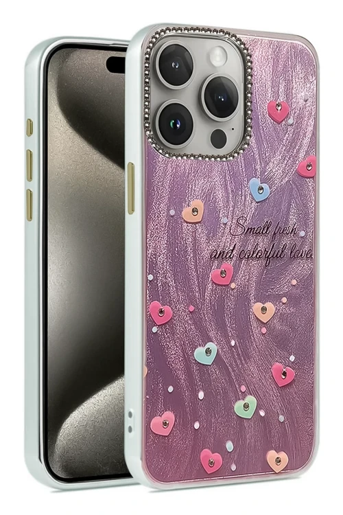Apple iPhone 15 Pro Max Kılıf Blade Aynalı Desenli Kapak - Desen 8