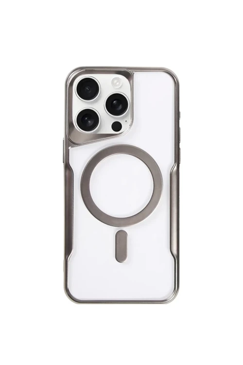 Apple iPhone 11 Pro Max Kılıf Boyi Magsafe Silikon Kapak - Titan Gri