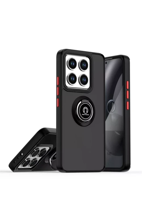 Xiaomi Mi 14T Pro Kılıf Montreal Yüzüklü Silikon Kapak - Siyah