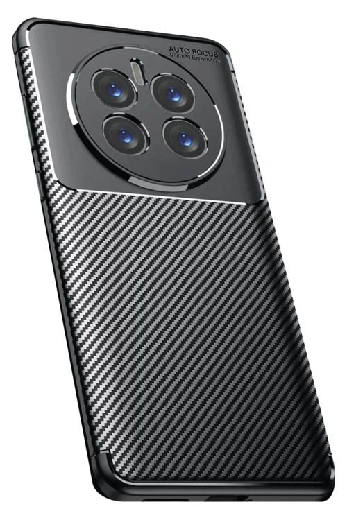 Realme 12 Pro Plus Kılıf Auto Focus Karbon Kapak - Siyah