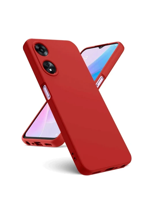 Oppo A38 Kılıf First Silikon - Kırmızı