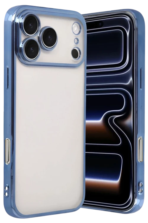Apple iPhone 17 Pro Max Razer Lensli Silikon - Açık Mavi