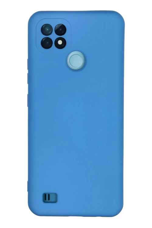 Realme C21 Kılıf Nano içi Kadife Silikon - Mavi