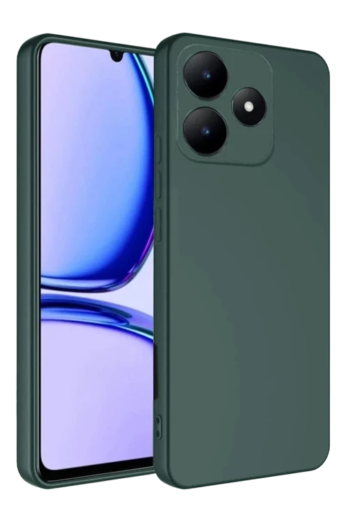 Realme C61 Kılıf First Silikon - Koyu Yeşil