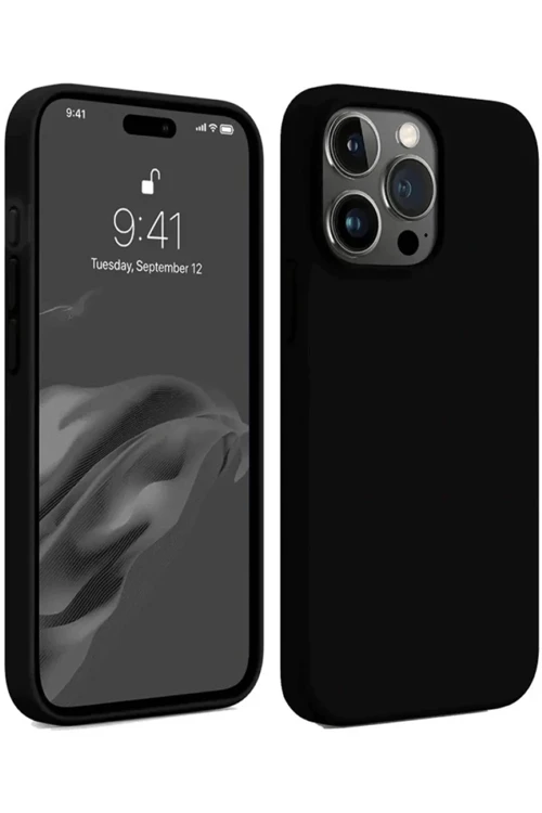 Apple iPhone 15 Pro Kılıf First Silikon - Siyah