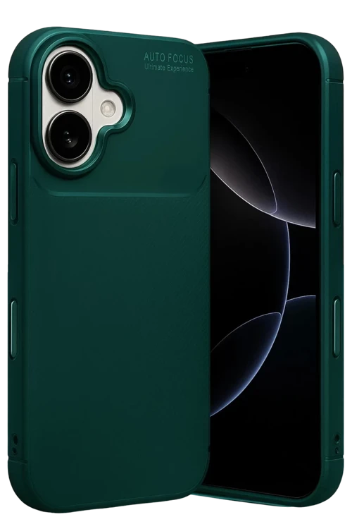 Apple iPhone 17 Auto Focus Karbon Kapak - Koyu Yeşil