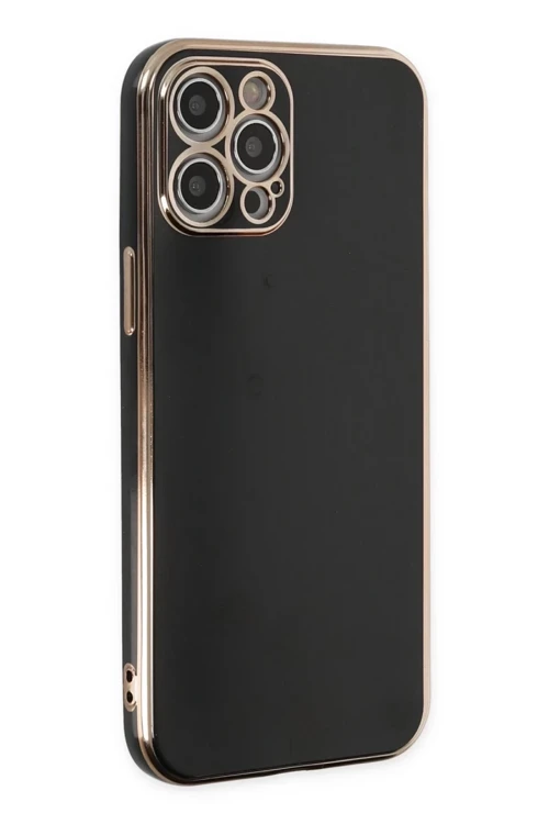 Apple iPhone 12 Pro Max Kılıf Volet Silikon - Siyah