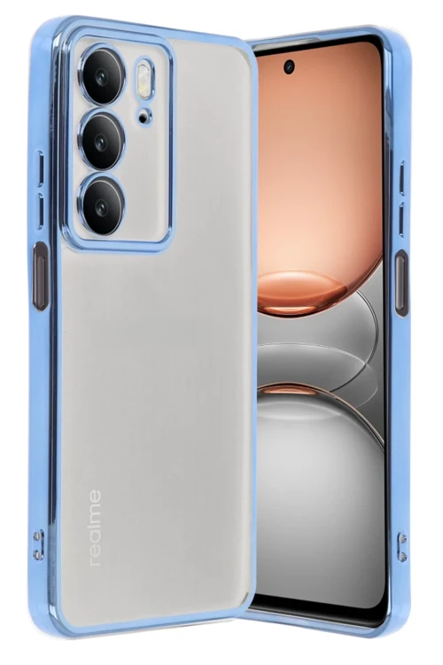 Realme C75 4G Kılıf Razer Lensli Silikon - Açık Mavi