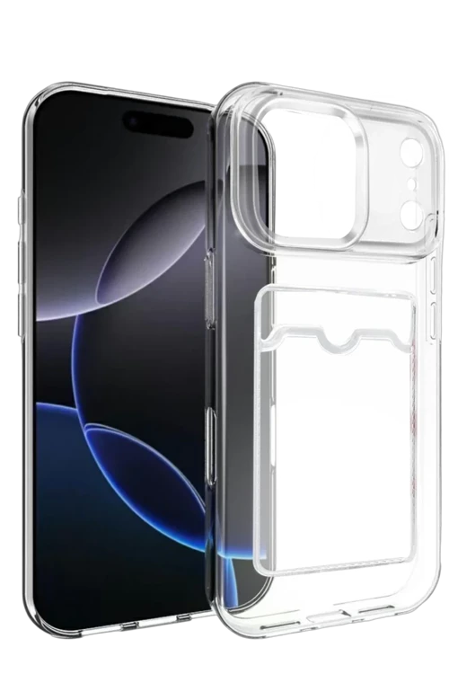 Apple iPhone 17 Pro Max Kart Şeffaf Silikon - Şeffaf