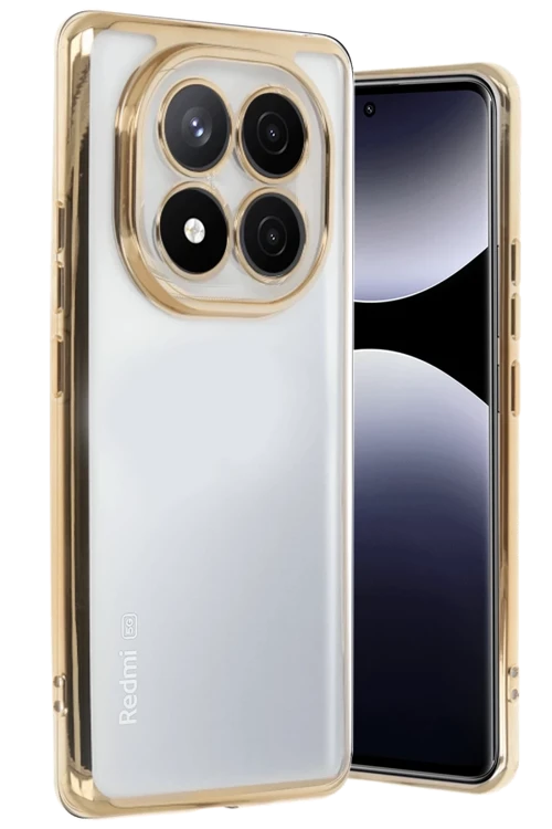 Xiaomi Redmi Note 14 Pro 5G Kılıf Razer Lensli Silikon - Gold