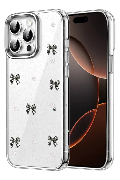 Apple iPhone 14 Pro Max Fiyonk Desenli Kapak - Desen 8