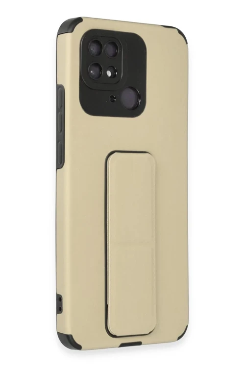Xiaomi Redmi 10C Kılıf Mega Standlı Silikon - Gold