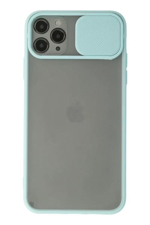 Apple iPhone 11 Pro Kılıf Palm Buzlu Kamera Sürgülü Silikon - Turkuaz