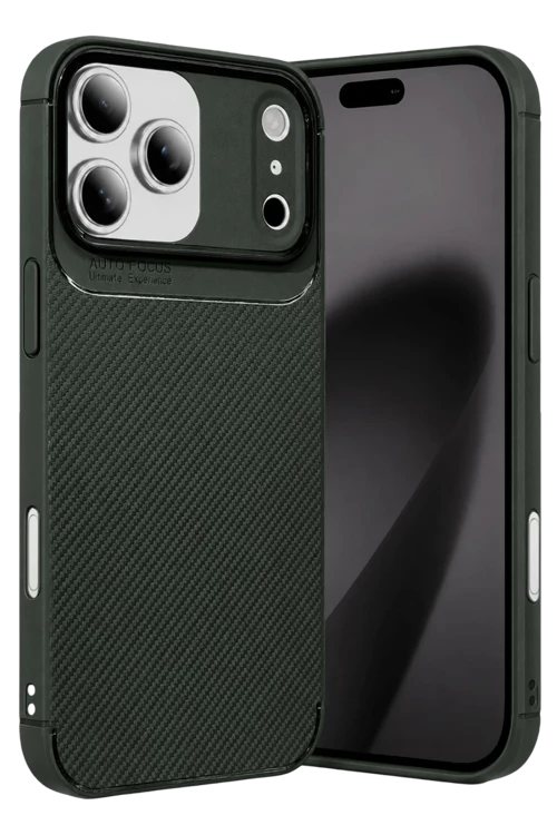 Apple iPhone 17 Pro Auto Focus Karbon Kapak - Koyu Yeşil