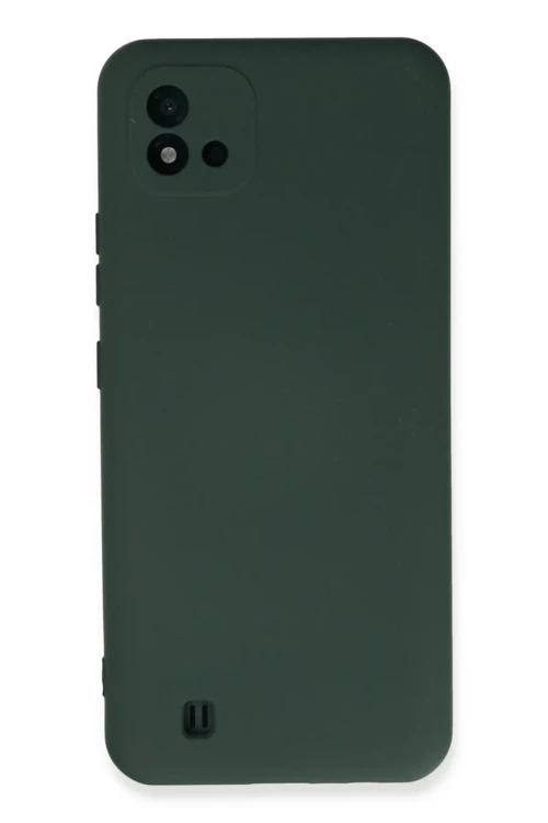 Realme C11 2021 Kılıf Nano içi Kadife Silikon - Koyu Yeşil
