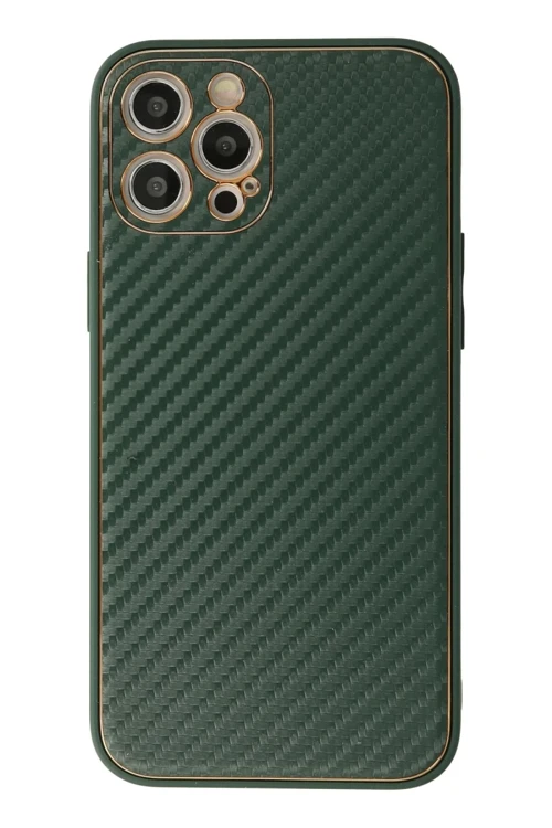 Apple iPhone 12 Pro Kılıf Coco Karbon Silikon - Yeşil