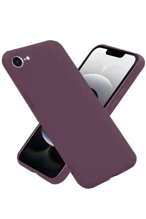 Apple iPhone 16E Kılıf First Silikon - Mürdüm