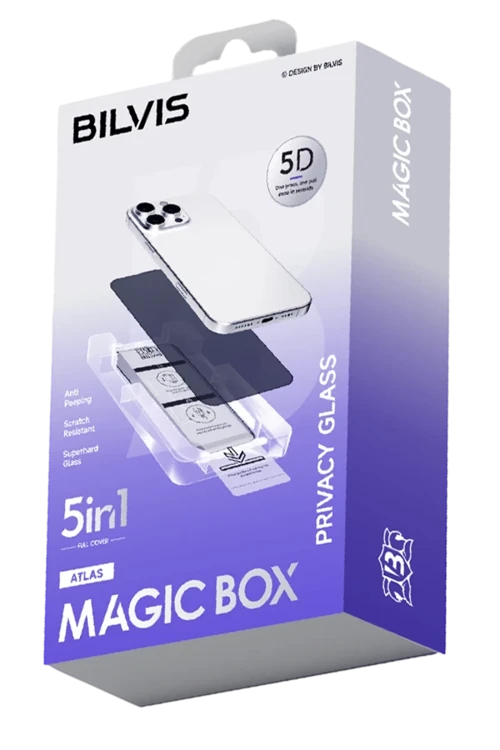 Apple iPhone 17 Pro Bilvis 5in1 5D Magic Hayalet Cam Ekran Koruyucu - Siyah