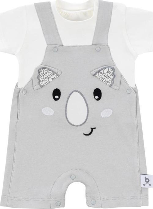 Hero Kısa Kol Bebek T-Shirt & Nakışlı Salopet Seti Koala