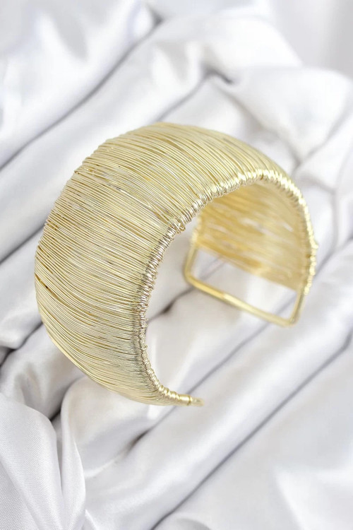 Pirinç Tel Sarma Model Gold Renk Kadın Bileklilk - TJ-BB7893