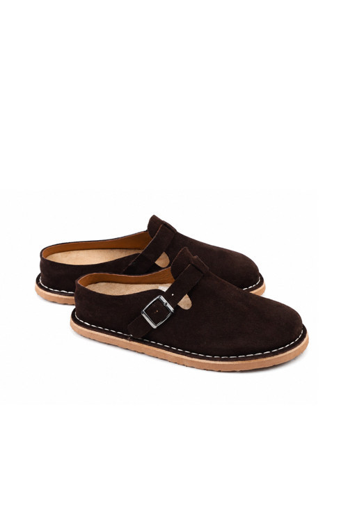 Sobe Hakiki Deri Süet Tokalı Kadın Terlik Günlük Rahat Kaymaz Taban Şık Konforlu Slip On