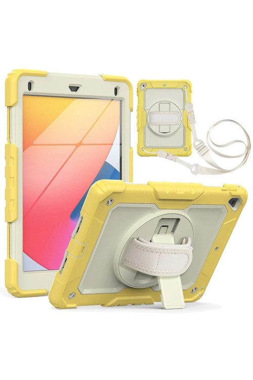 iPad 5 Air 9.7 Kılıf Strap New Tablet Kapak - Sarı