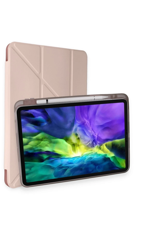 iPad Pro 11 (2024) Kılıf Kalemlikli Mars Tablet Kılıfı - Rose Gold