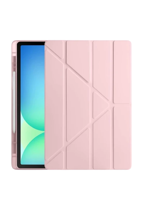 Apple iPad Pro 13 (2024) Kılıf Kalemlikli Hugo Tablet Kılıfı - Rose Gold