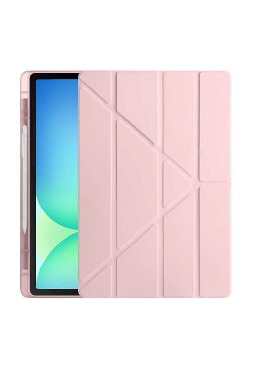 iPad Pro 13 (2024) Kılıf Kalemlikli Hugo Tablet Kılıfı - Rose Gold