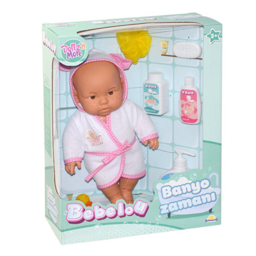 030031 NessiWorldman, Bebelou Banyo Zamanı Bebek Seti, 35 cm / +3 yaş