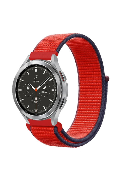 Watch 22mm Hasırlı Cırtcırtlı Kordon - Kırmızı
