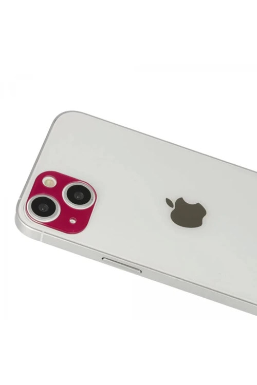 Apple iPhone 13 Rainbow Kamera Lens Koruma Cam - Koyu Kırmızı