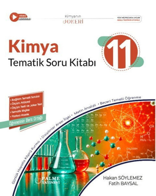 11. Sınıf Kimya Joker Tematik Soru Kitabı Palme Yayınları