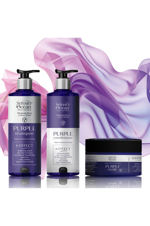 VEGAN MOR ŞAMPUAN SETİ 250 ML (ŞAMPUAN-kREM_MASKE125ML) SLS-PARABEN-TUZ İÇERMEZ