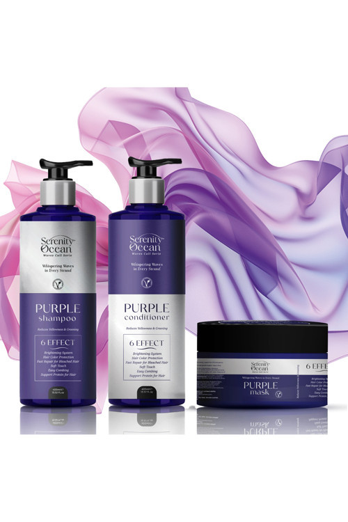 VEGA MOR ŞAMPUAN 400 ML SET (ŞAMPUAN-KREM-MASKE 250ML) SLS-PARABEN-TUZ İÇERMEZ