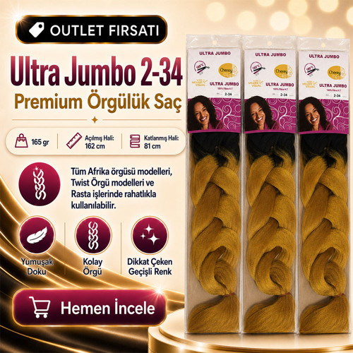 3 Paket / Afrika Örgüsü Ve Rasta İçin Sentetik Ombreli 2/34