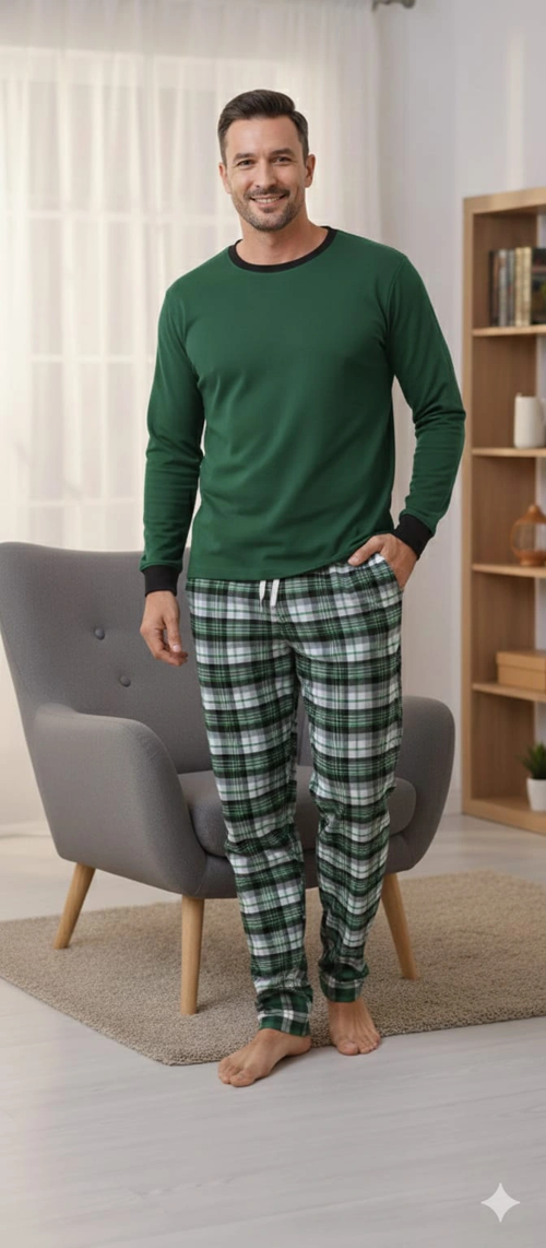 Pijalüx Tek Alt Ekose Pijama