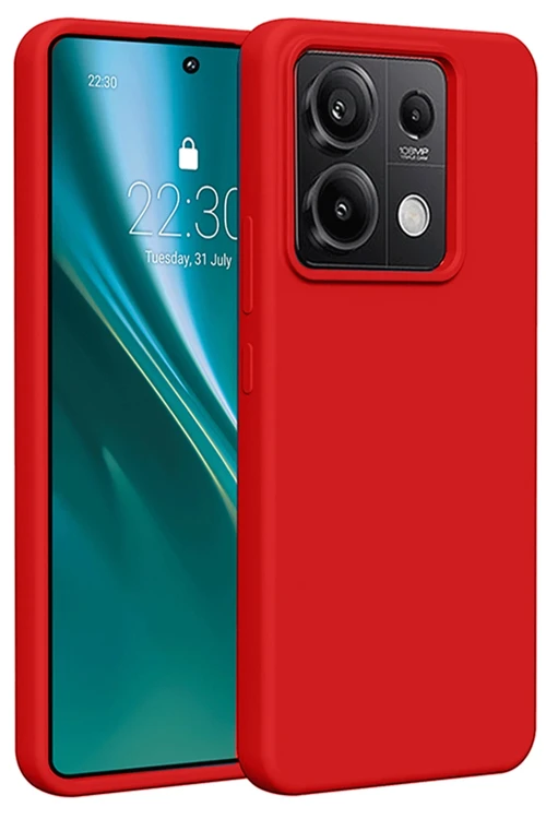 Xiaomi Redmi Note 13 Pro 5G Kılıf First Silikon - Kırmızı