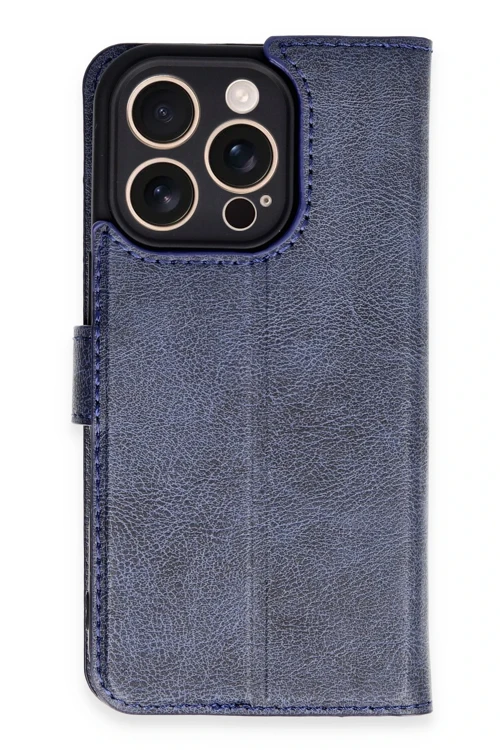Apple iPhone 16 Pro Kılıf Trend S Plus Kapaklı Kılıf - Lacivert