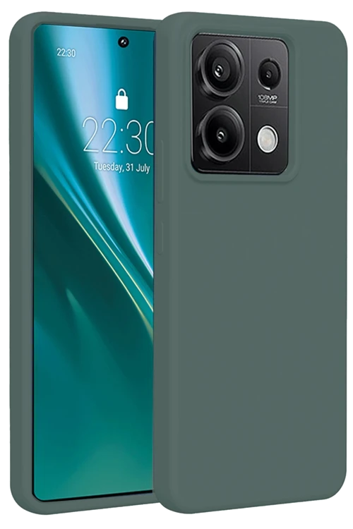 Xiaomi Redmi Note 13 4G Kılıf First Silikon - Koyu Yeşil