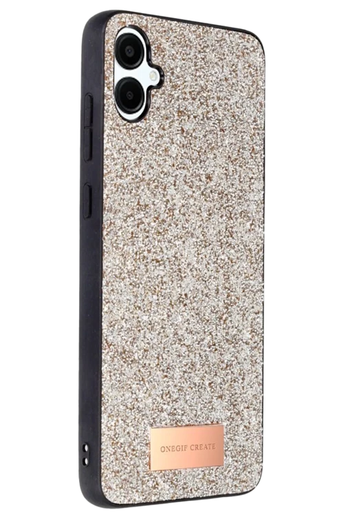 Samsung Galaxy A06 Bright Simli Kapak - Gold