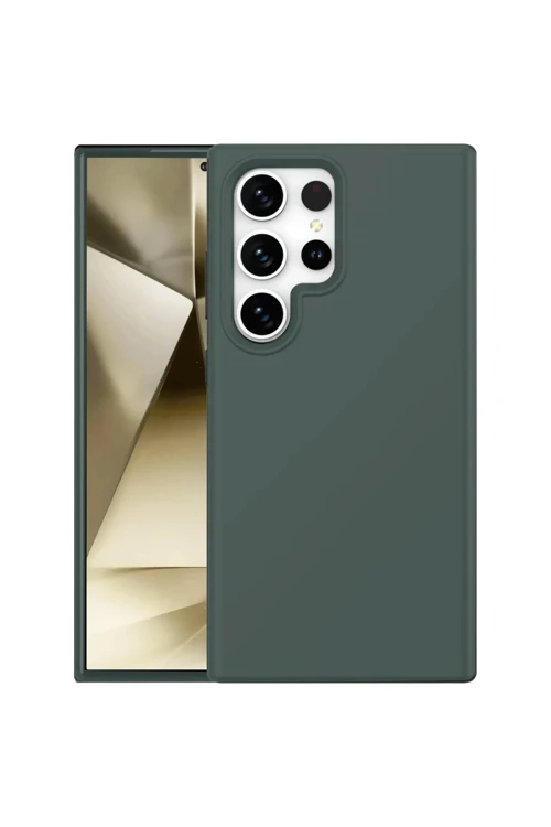 Samsung Galaxy S24 Ultra Kılıf First Silikon - Koyu Yeşil