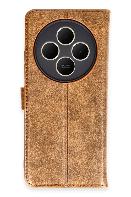 Xiaomi Redmi 14C Kılıf Trend S Plus Kapaklı Kılıf - Taba