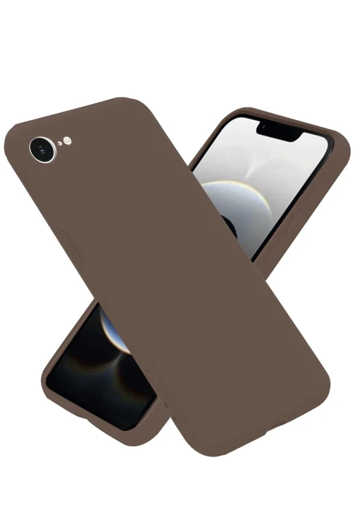 Apple iPhone 16E Kılıf First Silikon - Kahverengi