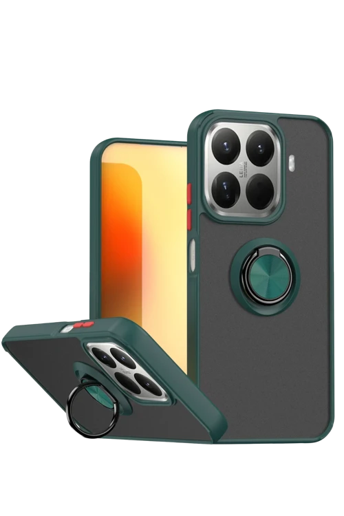 Xiaomi Mi 15T Pro Montreal Yüzüklü Silikon Kapak - Yeşil