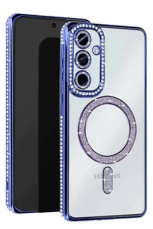 Samsung Galaxy S25 FE Joke Simli Magneticsafe Kılıf - Mavi