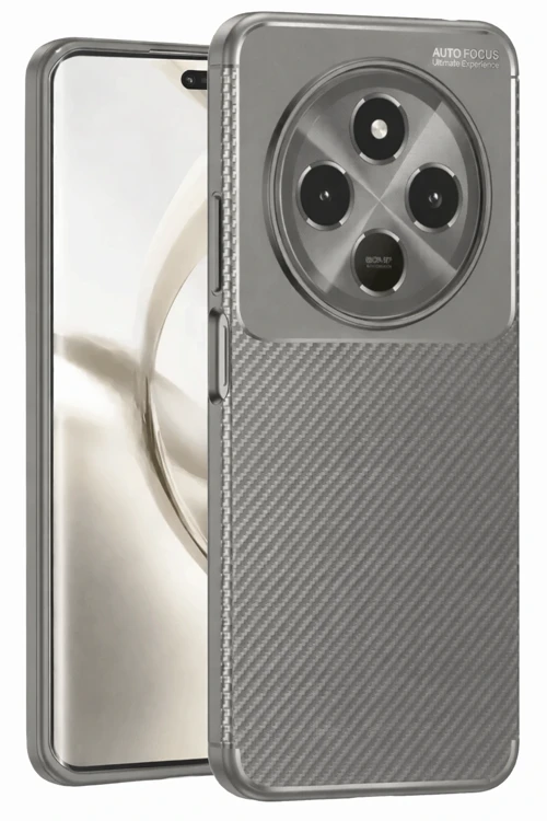 Tecno Spark 30C Kılıf Auto Focus Karbon Kapak - Gri